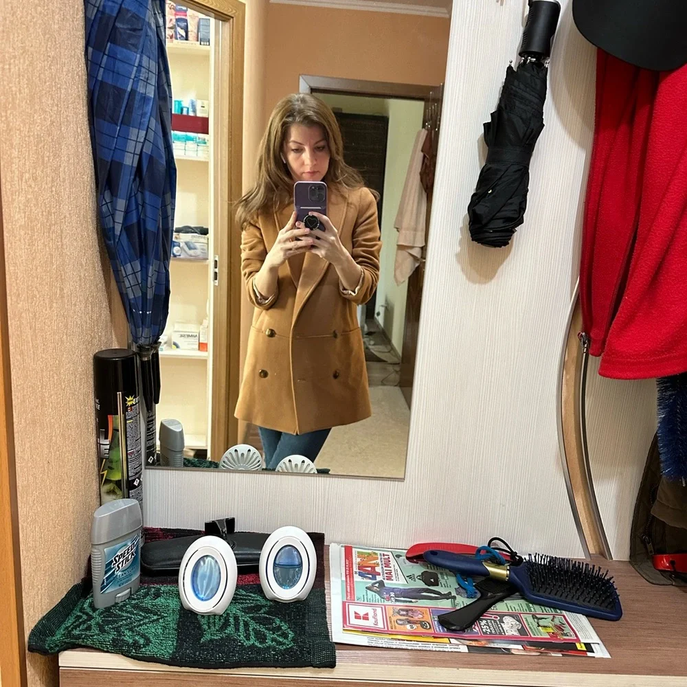 Sezane Camel Double-Breasted Trench Coat - Picture 4 of 7